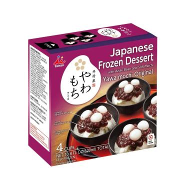 Japanese Frozen Dessert Yawamochi Original(4 Cups), 320 Ml